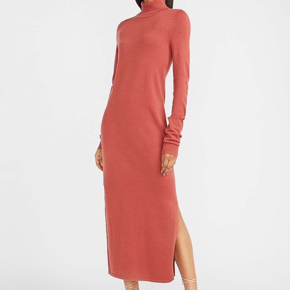 Express Maxi Sweater Dress, Turtleneck, Size Petite/Small, comes with Belt small